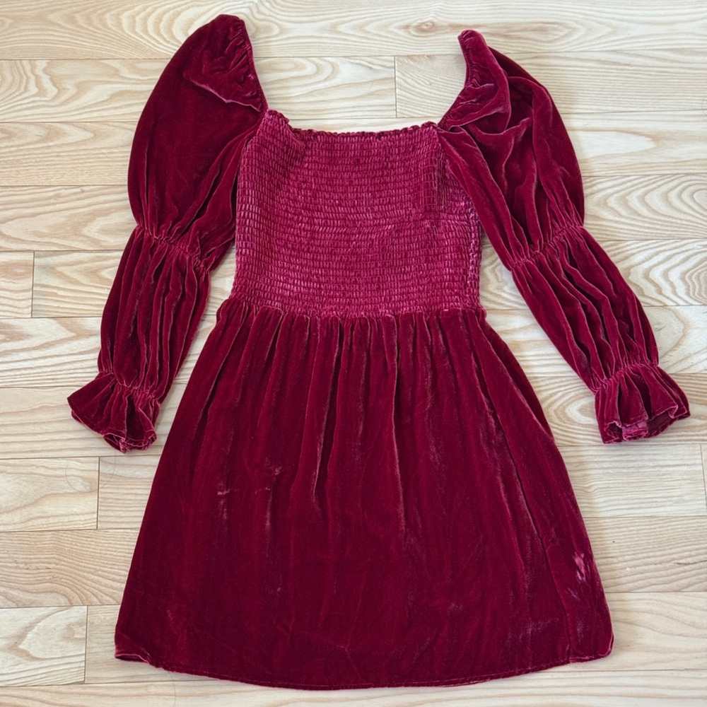 Reformation Velvet Burgundy Dress Size Small